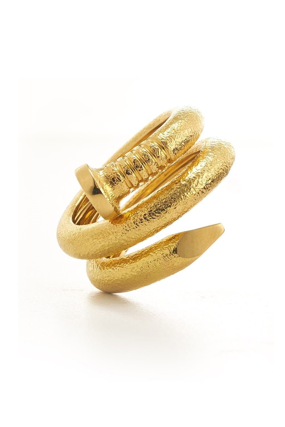 Hammered Gold Nail Ring - 1
