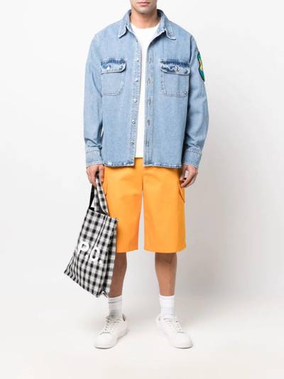 MSGM Fantastic Green denim shirt outlook