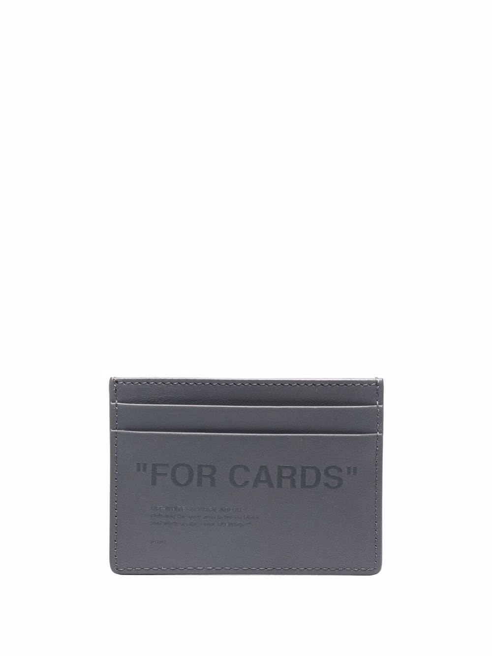 slogan-embossed slim cardholder - 1