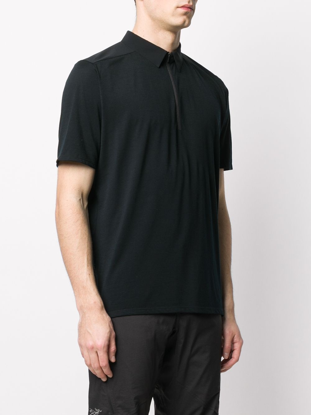 zipped collar polo shirt - 3