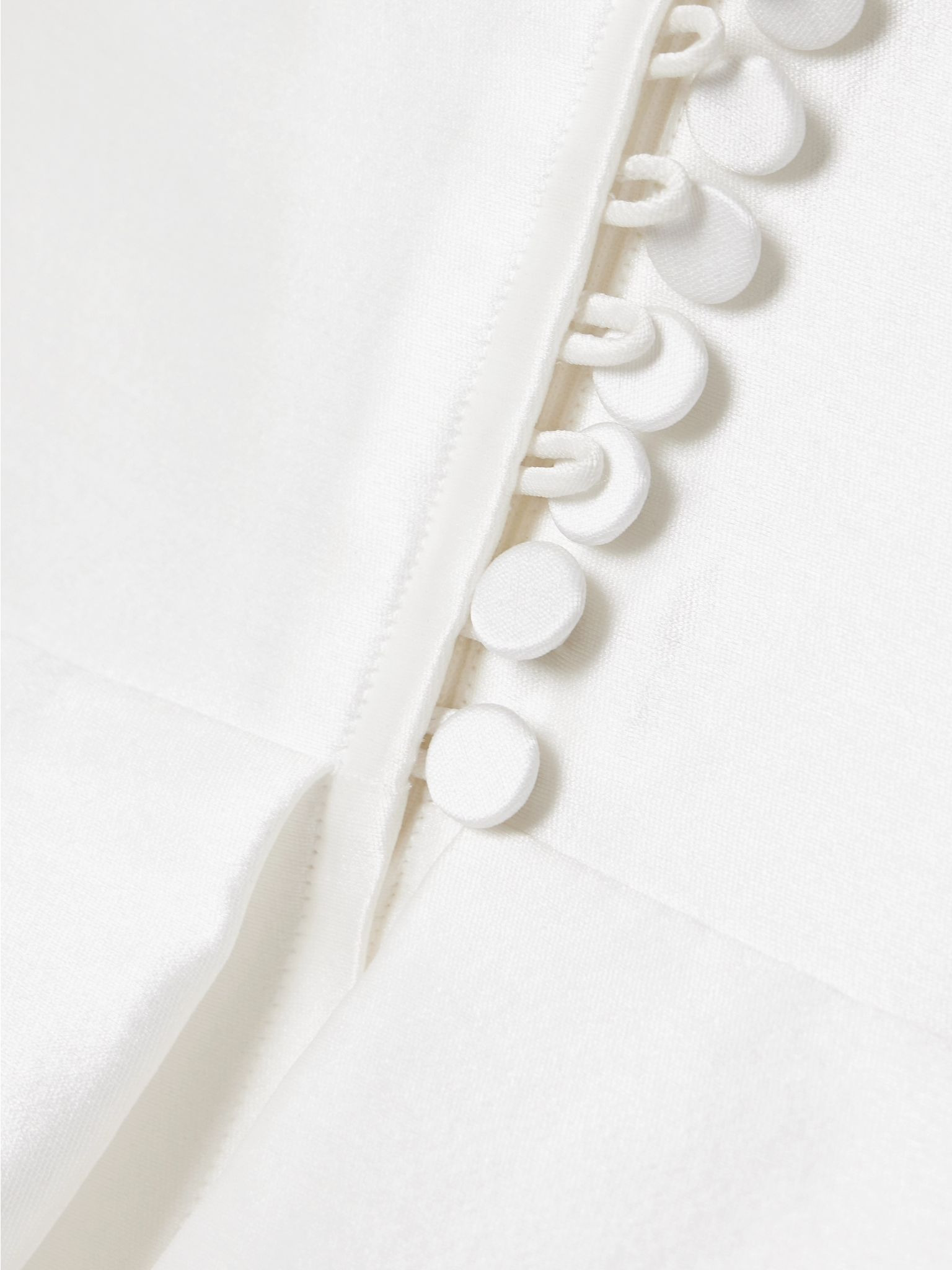 Strapless draped sateen mini dress White - 5