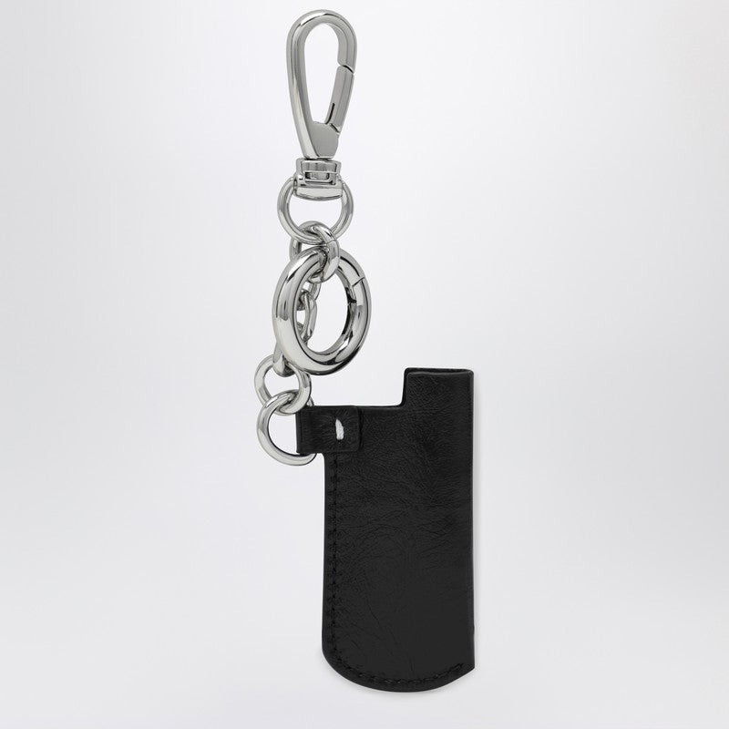 Maison Margiela Maison Margiela Black Leather Key Holder With Logo Men outlook
