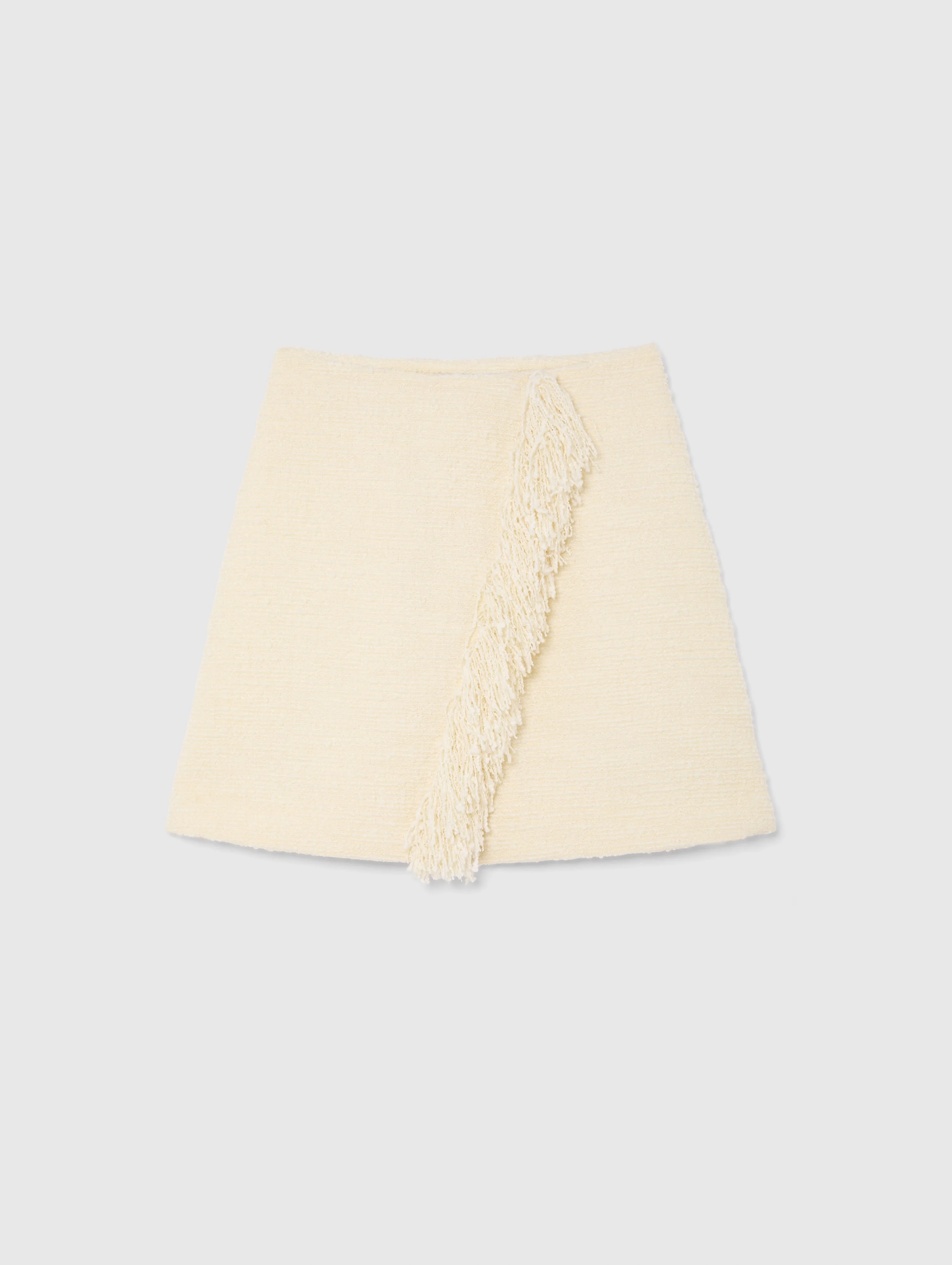 PRE-ORDER/ VANILLA FRINGE MINI SKIRT - 1