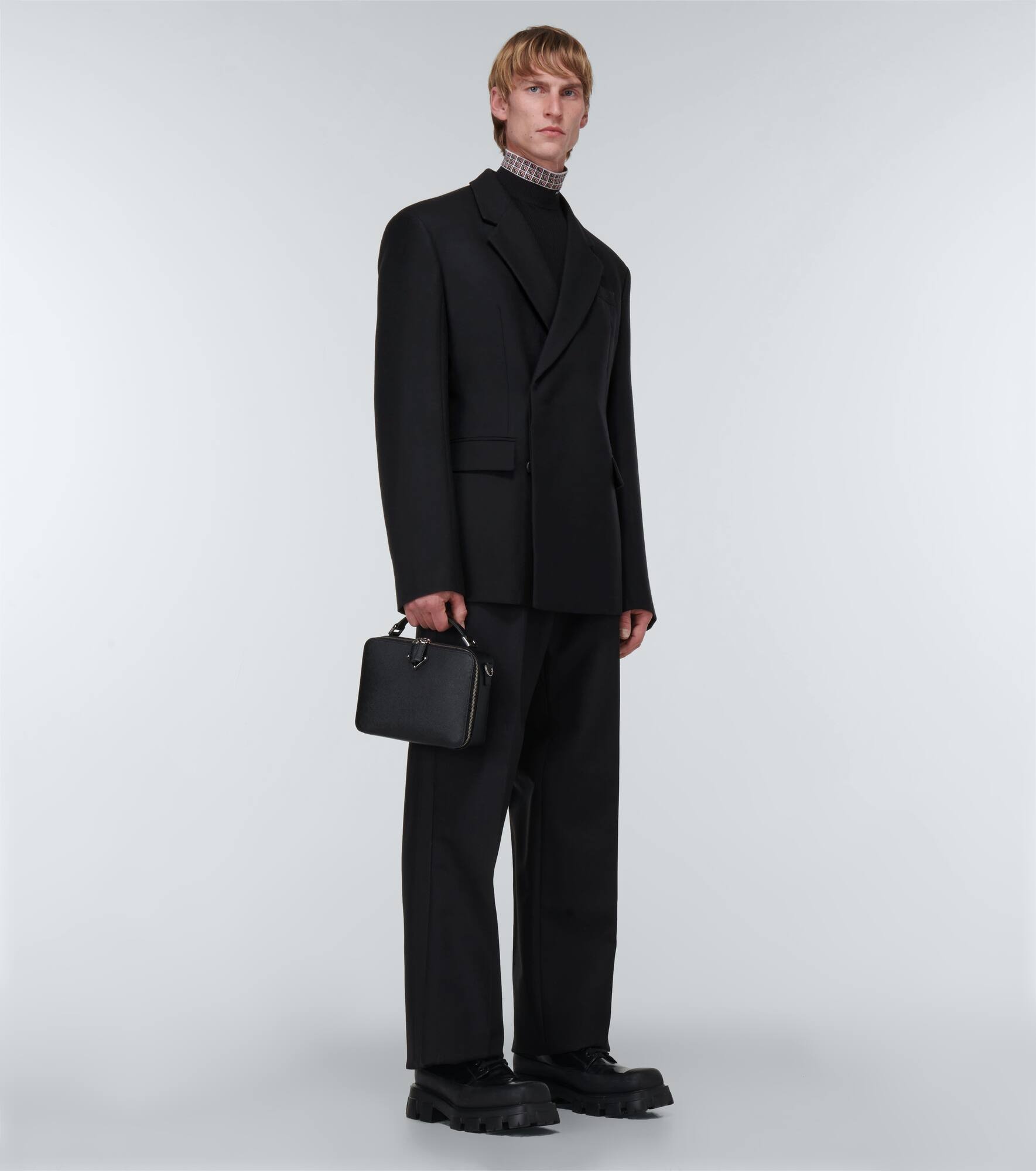 Double-breasted wool blazer - 2