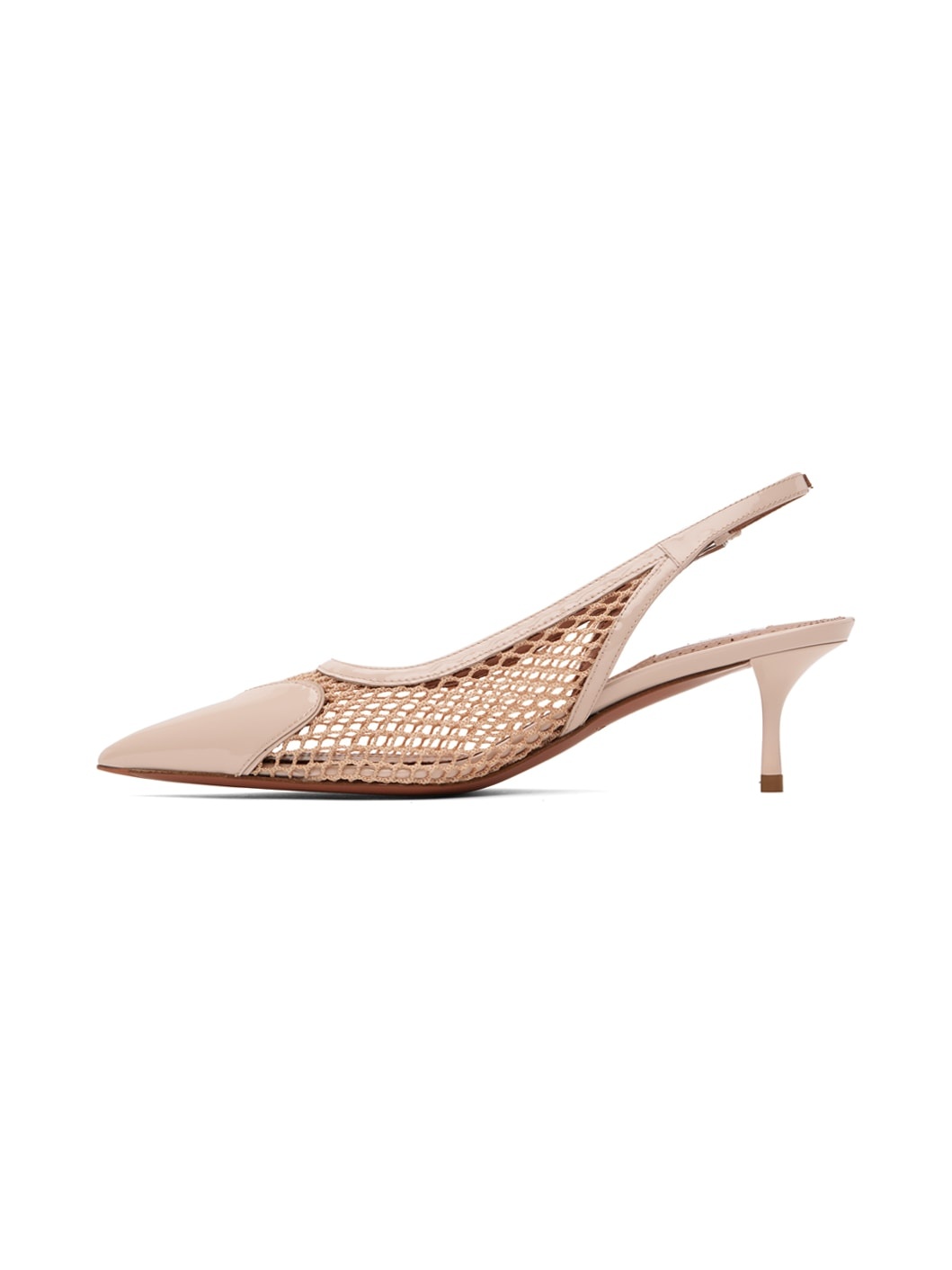 Beige Heart Slingback Heels - 3