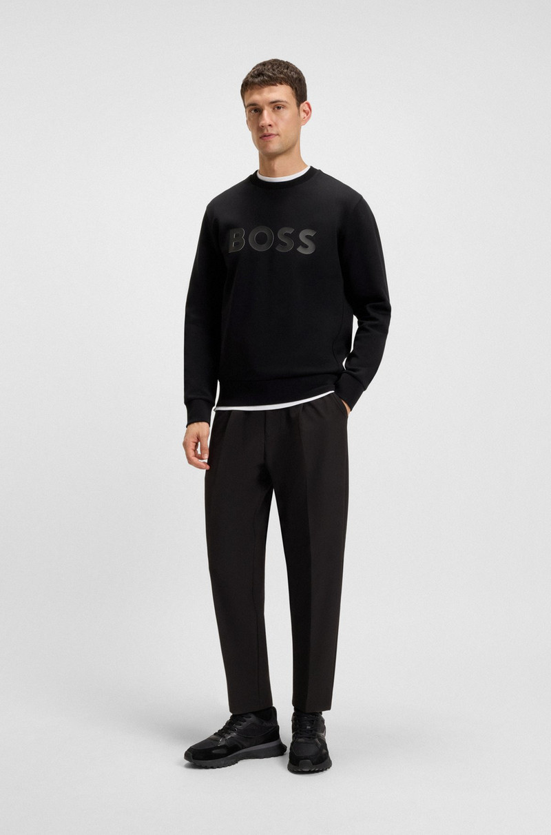BOSS STRETCH-COTTON SWEATSHIRT WITH SANDWICH LOGO outlook