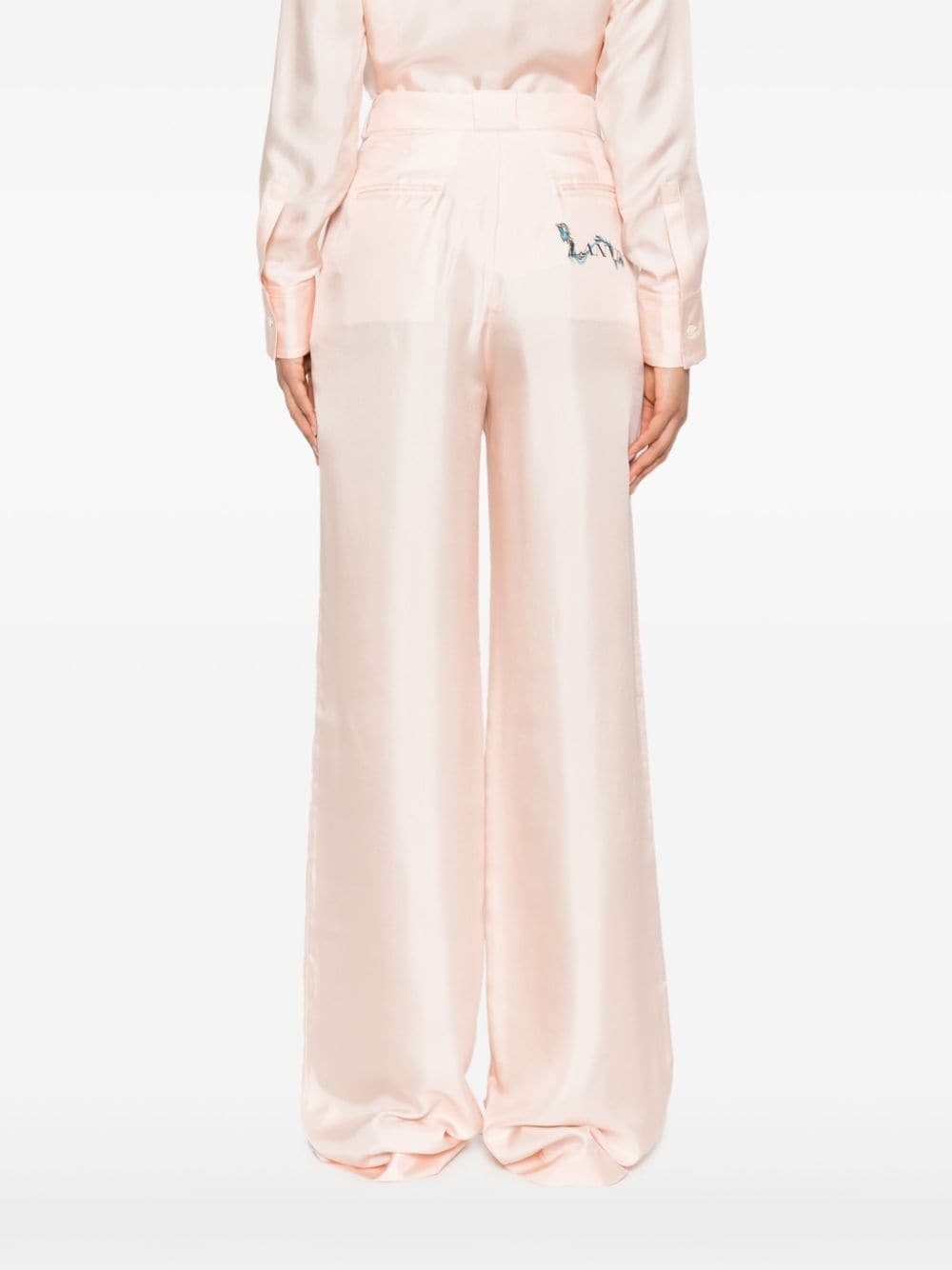 silk wide-leg trousers - 4