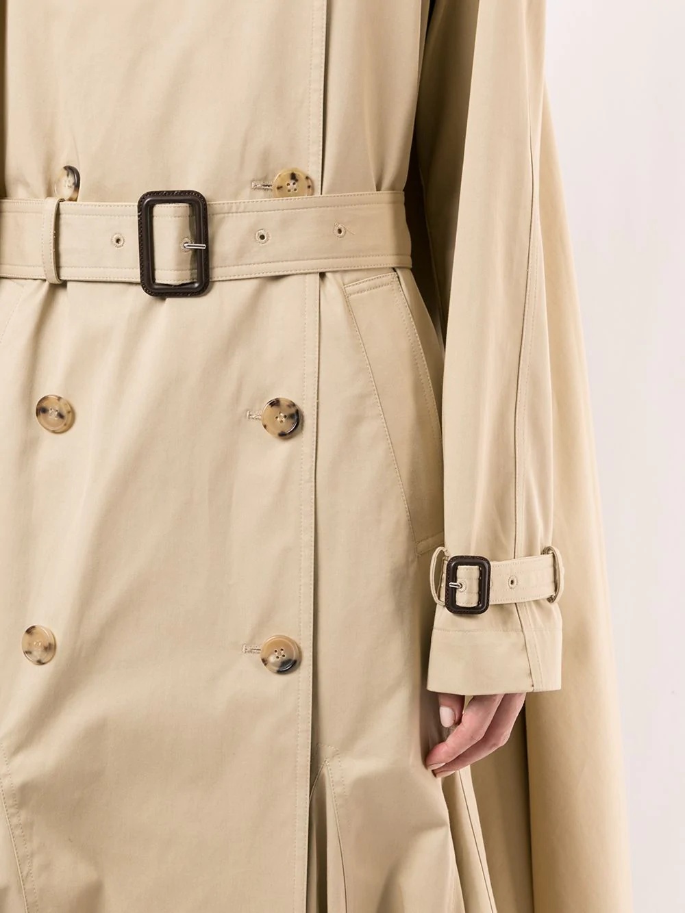 pleated cape-style trench coat - 5