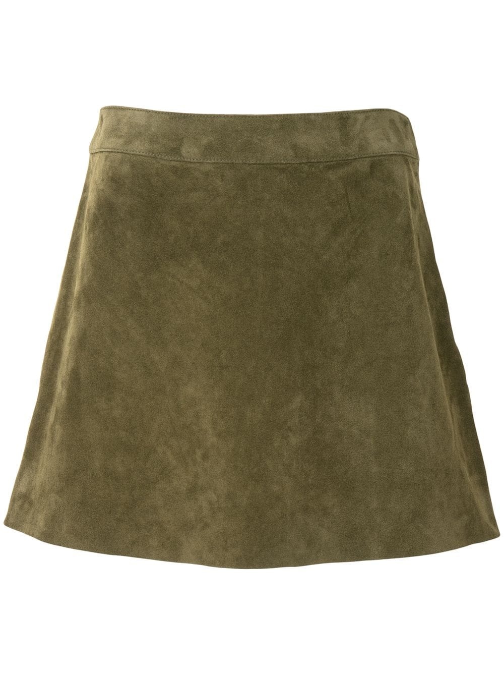 suede trapeze mini skirt - 1