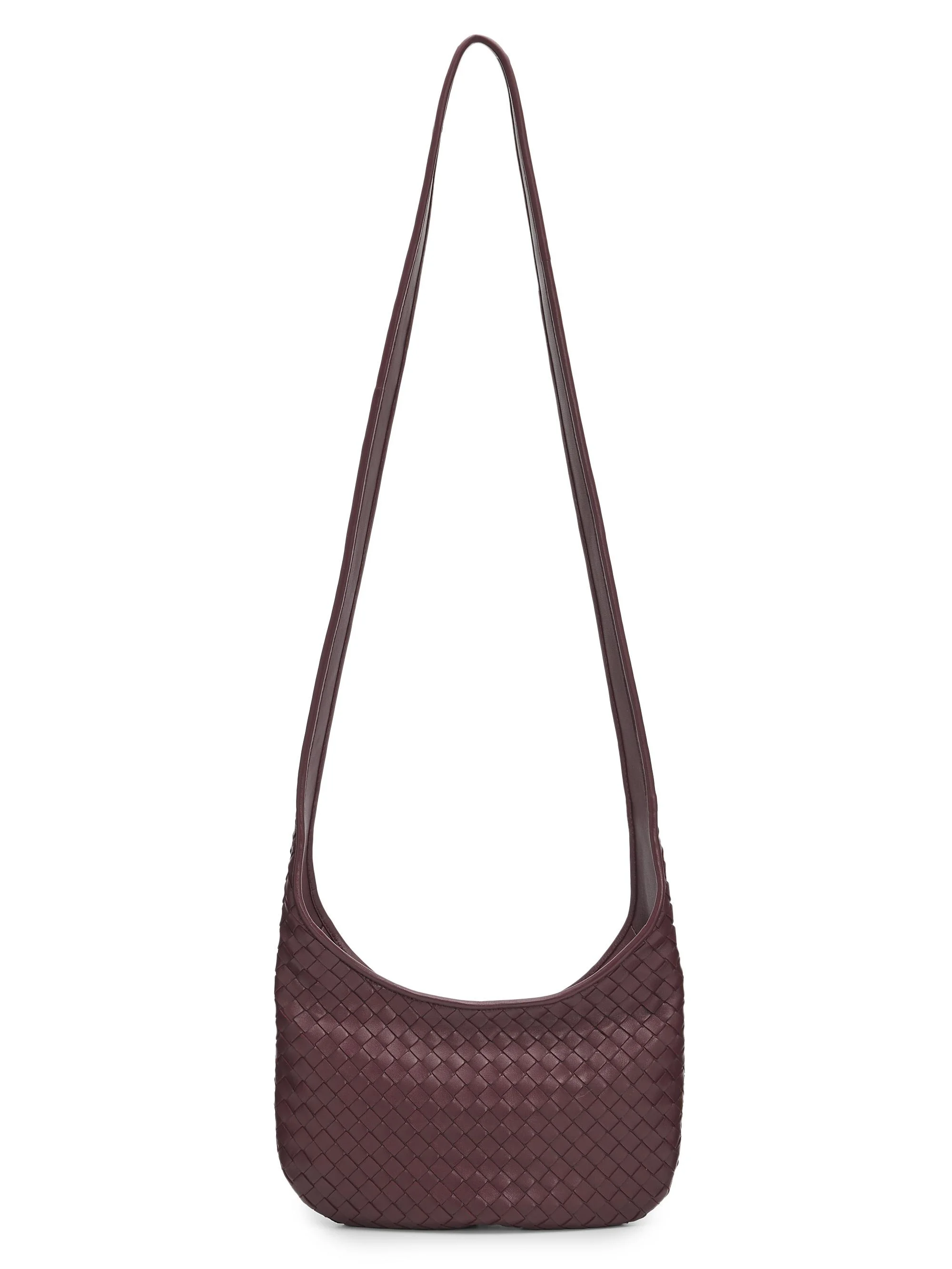 Men's Veneto Small Intrecciato Leather Crossbody Bag - Deep Mahogany Silver - 1