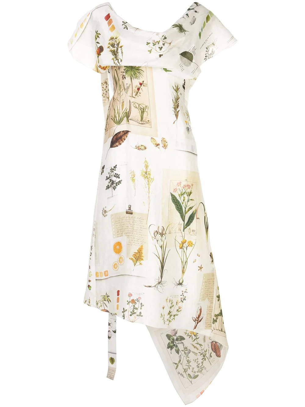 botanical journal patchwork-print dress - 1