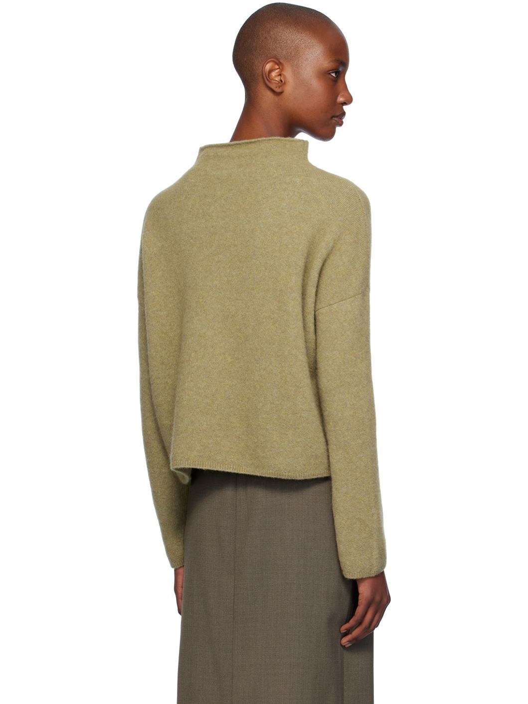 Khaki Mika Yak Funnelneck Sweater - 3