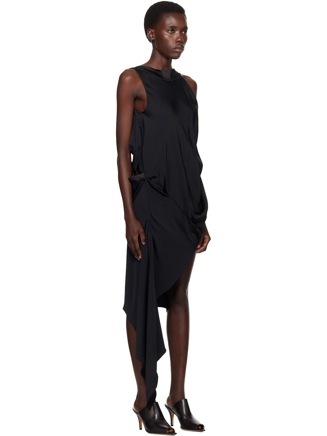 Black Boatneck Minidress - 2