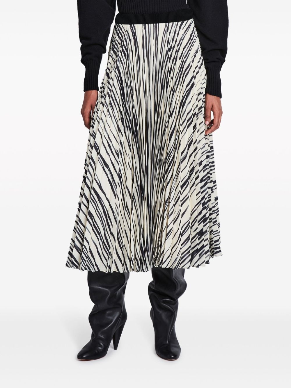 Korine chiffon-crepe pleated skirt - 5