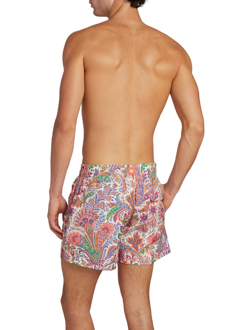 Men's Paisley Swim Trunks - Stampa Bianco 4