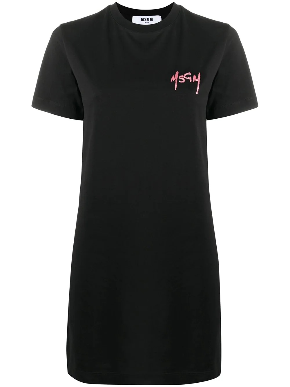 embroidered logo T-shirt dress - 1