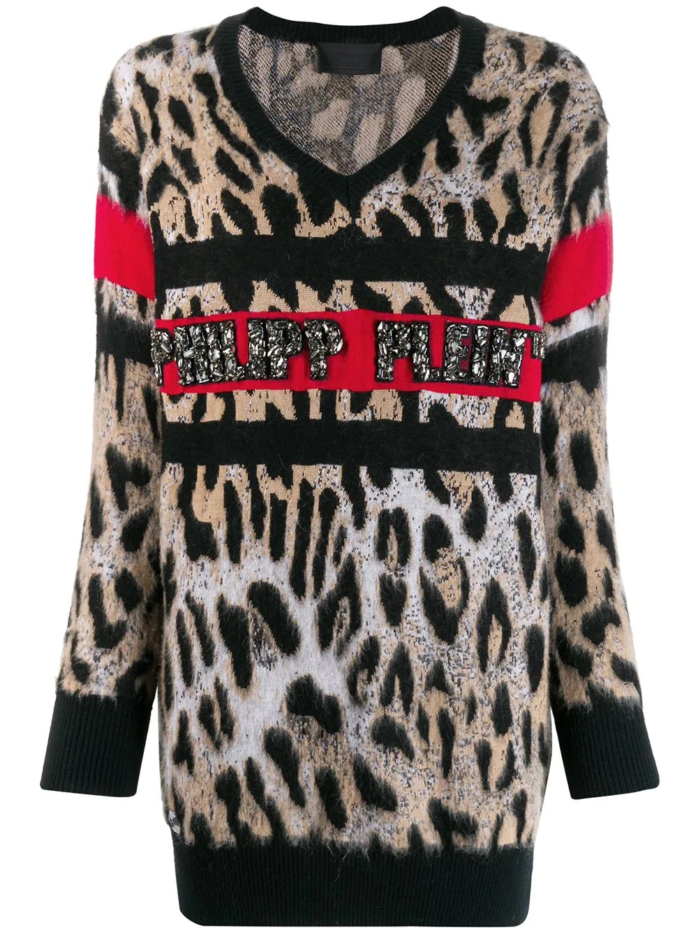 V-neck leopard top - 1