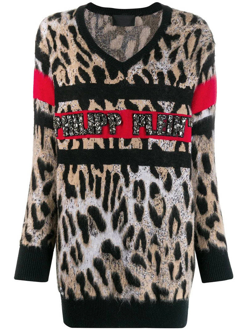 V-neck leopard top 1
