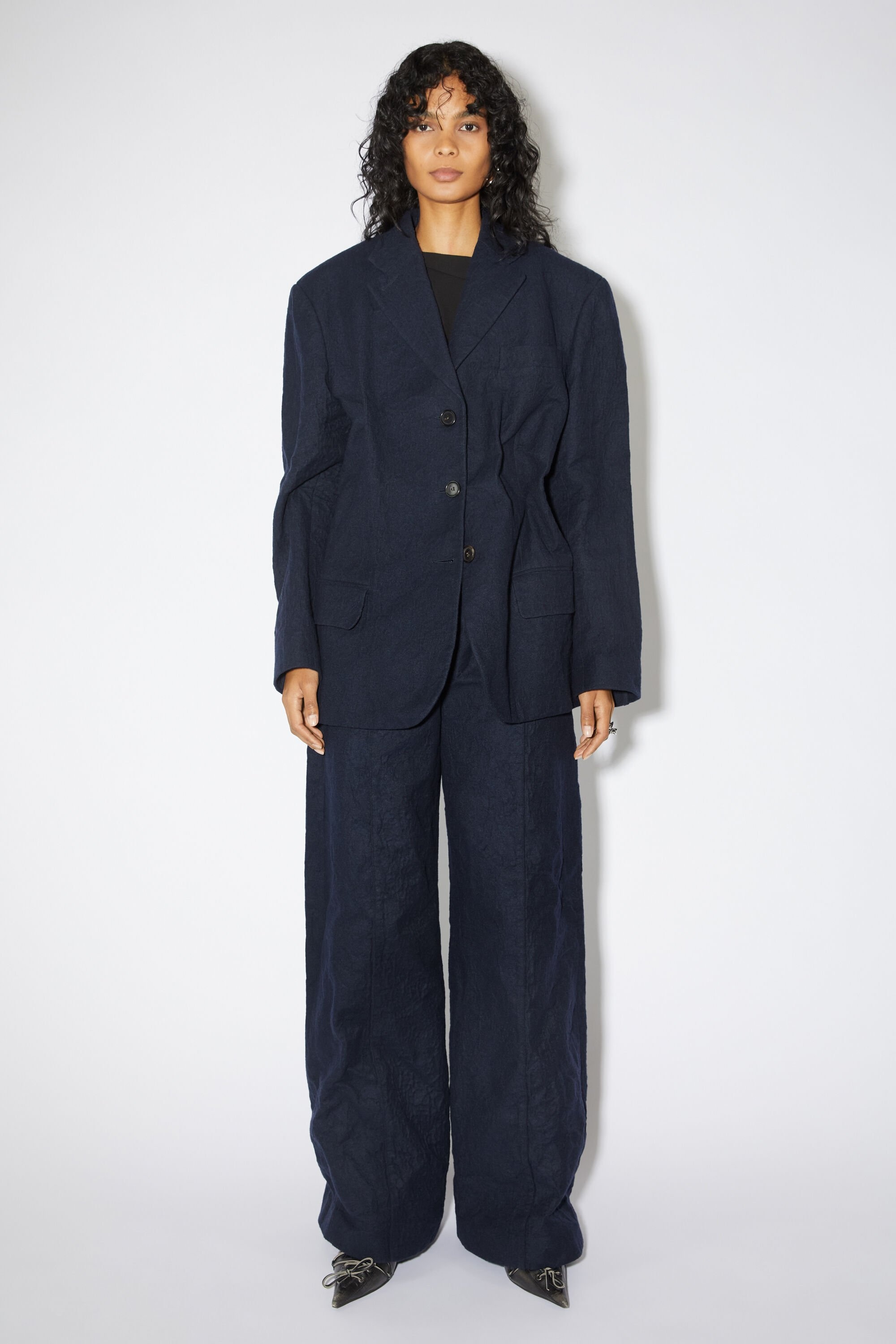 Relaxed fit suit jacket - Navy blue - 2
