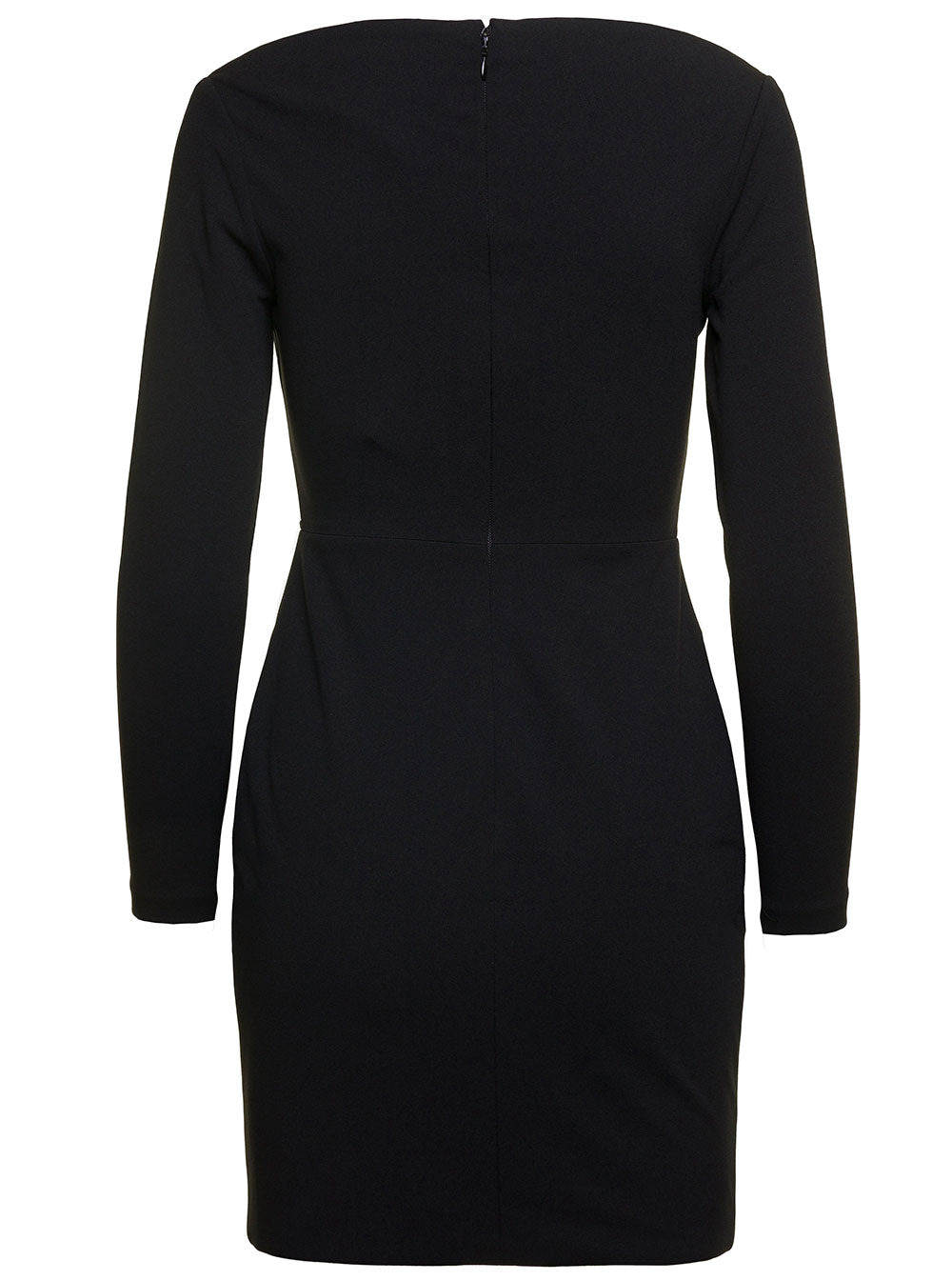 Solace London Women Black ' Uma' Mini Dress With Long Sleeves And U-Neck In Polyester Woman - 2
