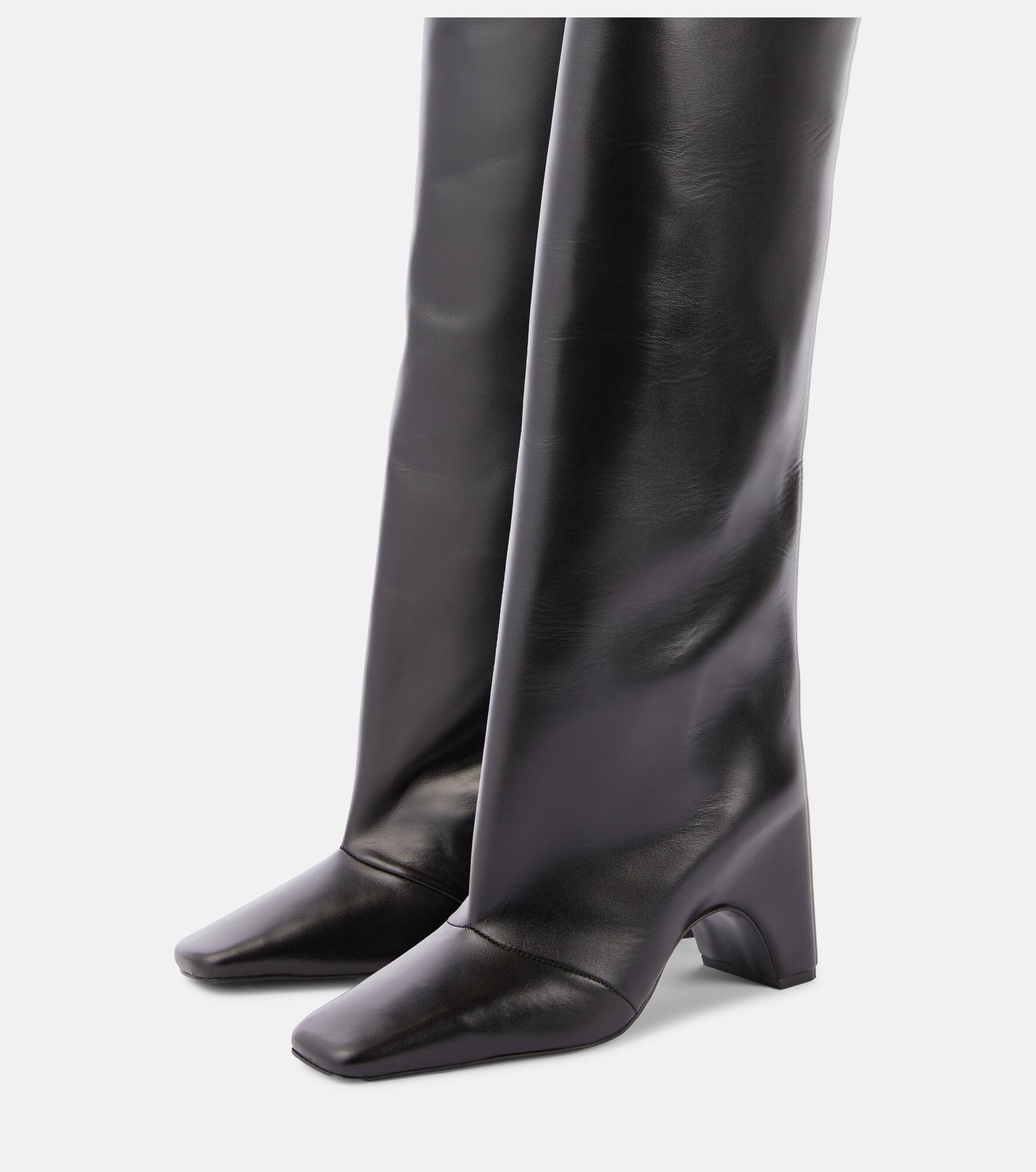 Bridge leather knee-high boots - 5
