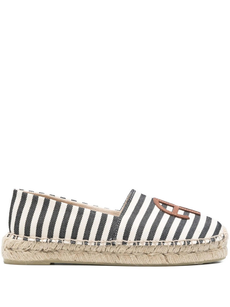 Anine Bing Paloma Striped Logo Espadrilles 1