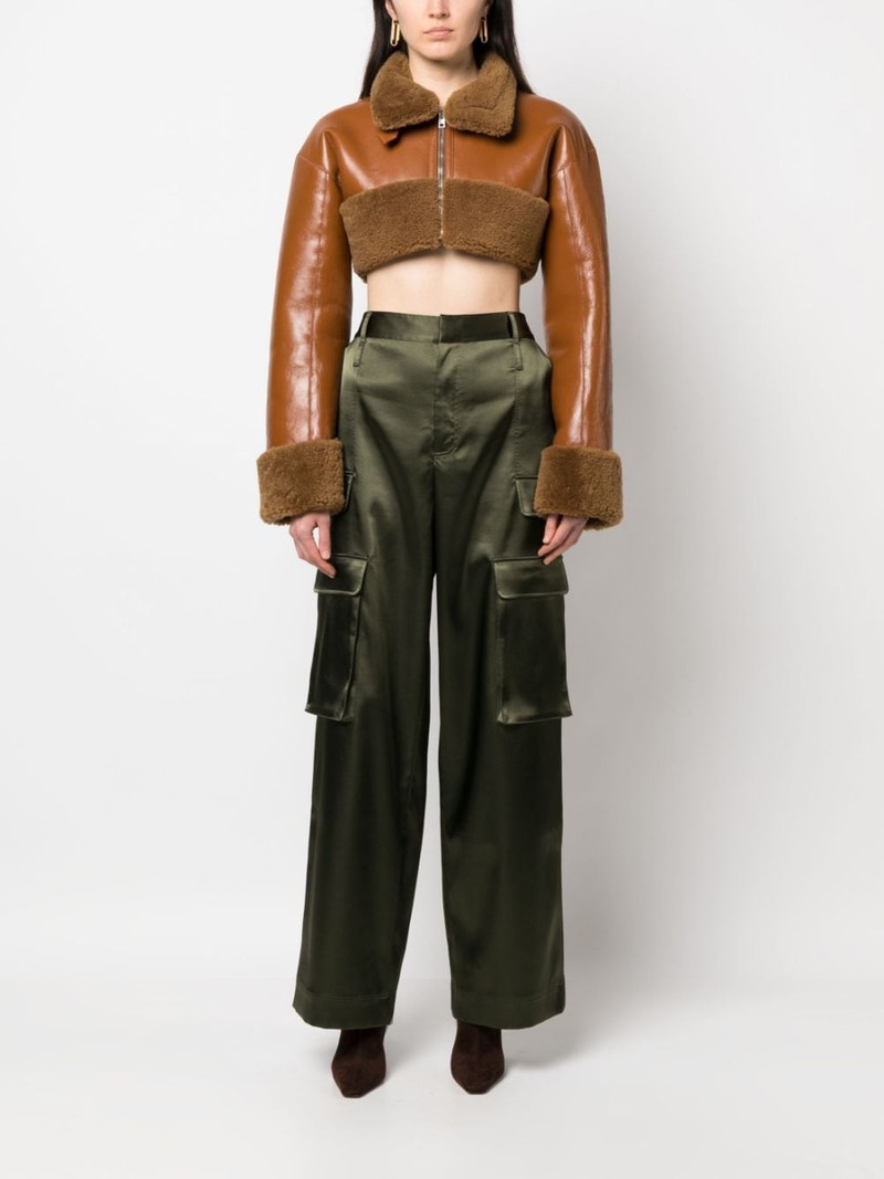 FILIPPA K cropped shearling leather jacket outlook