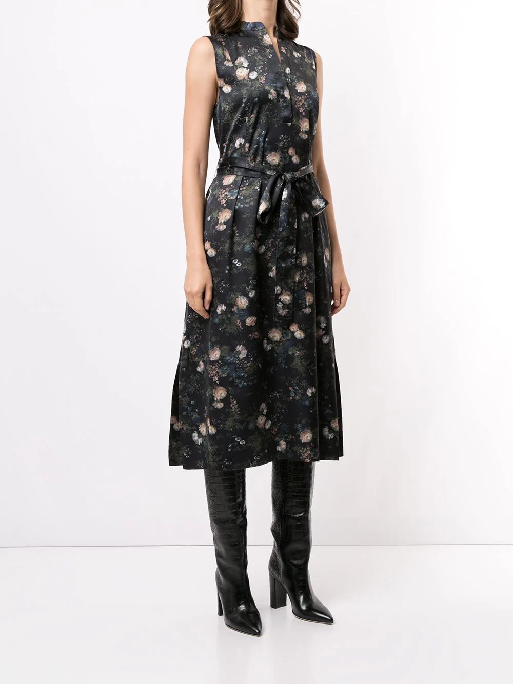 floral-print sleeveless dress - 3