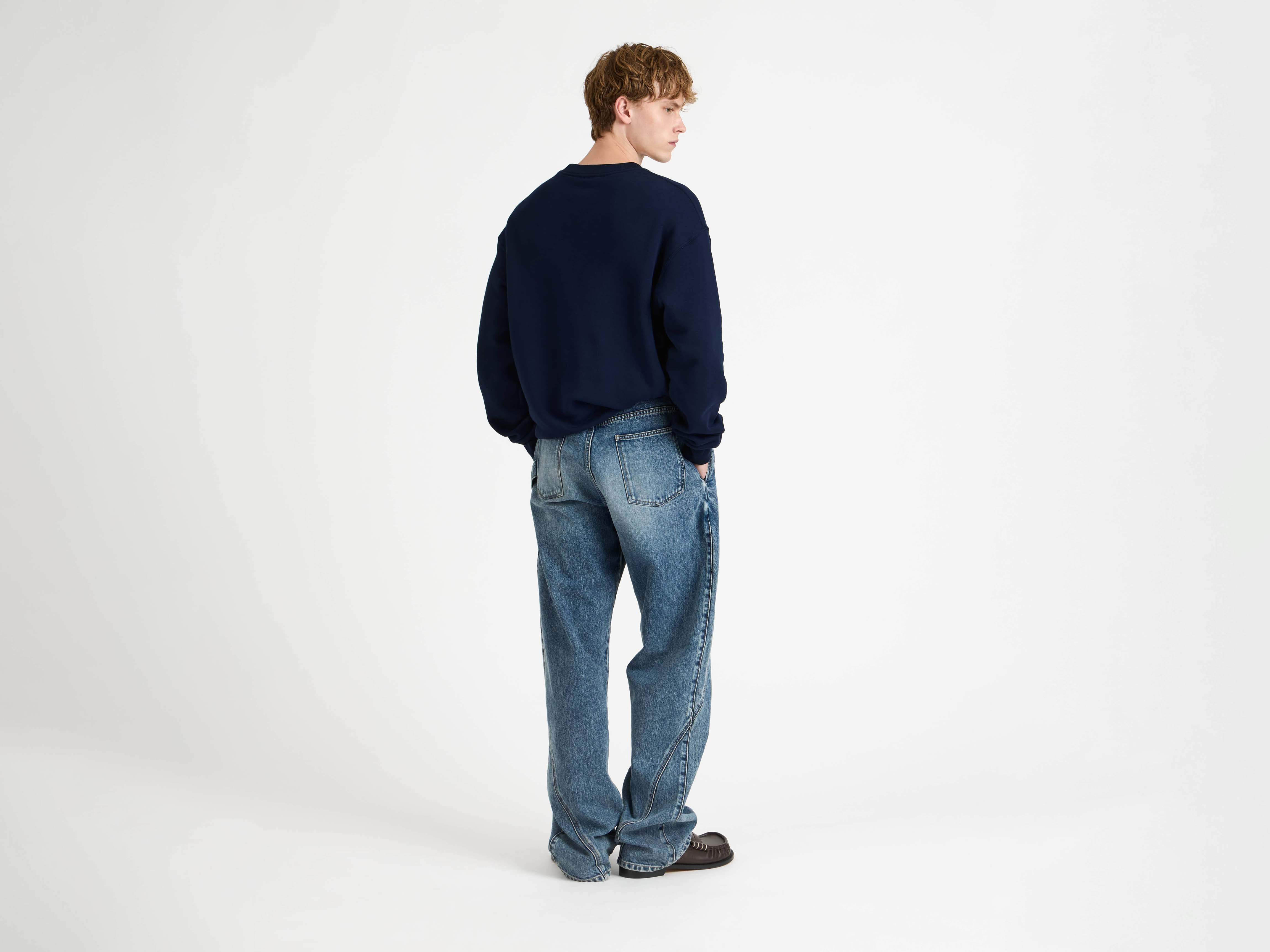 TWISTED WORKWEAR JEANS IN MID BLUE - 3