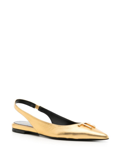 TOM FORD 20mm laminated nappa leather ballerina shoes outlook