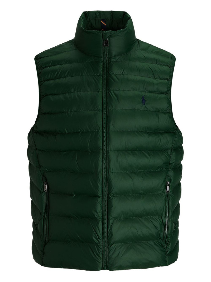 logo-embroidered padded vest 1