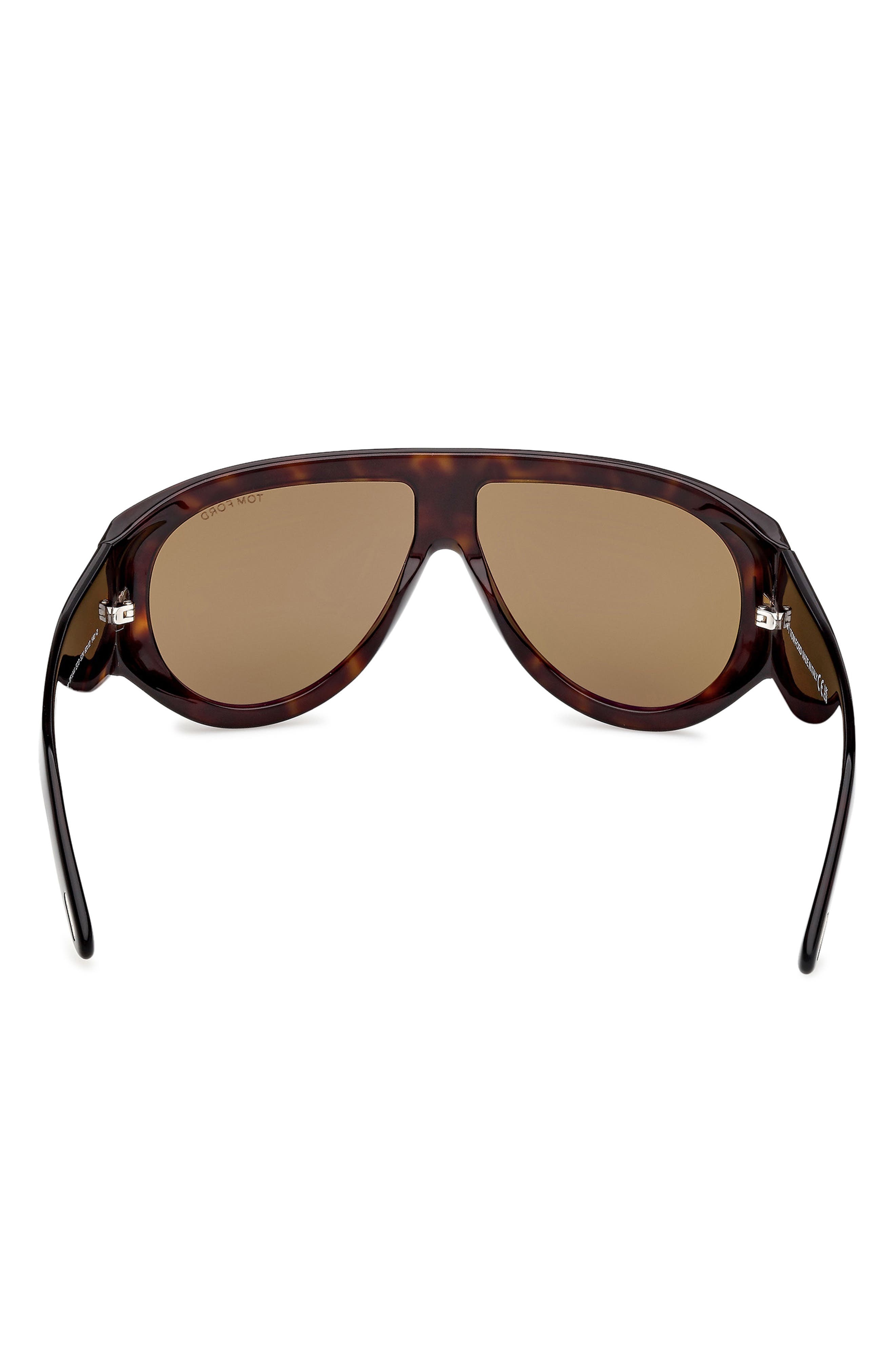 TOM FORD Bronson 60mm Aviator Sunglasses in Classic Dark Havana/Green at Nordstrom - 7