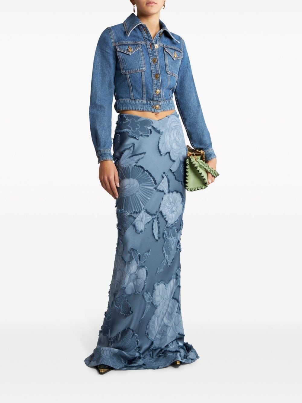 floral-jacquard maxi skirt - 2