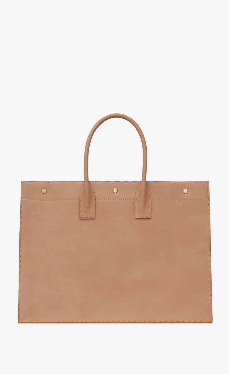 SAINT LAURENT rive gauche large tote bag in smooth leather outlook