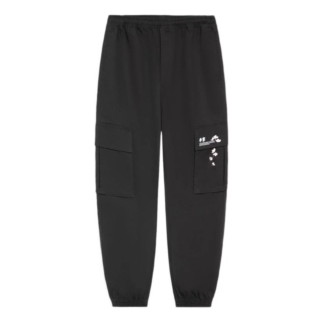 Li-Ning Cherry Blossom Graphic Joggers Pants 'Black' AKXS809-2 - 1