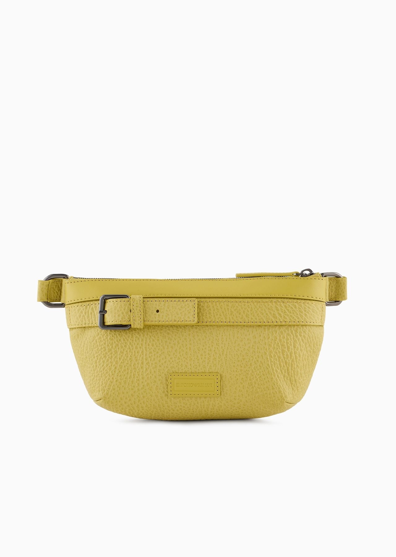 Pebbled-leather belt bag with smooth leather details - 1