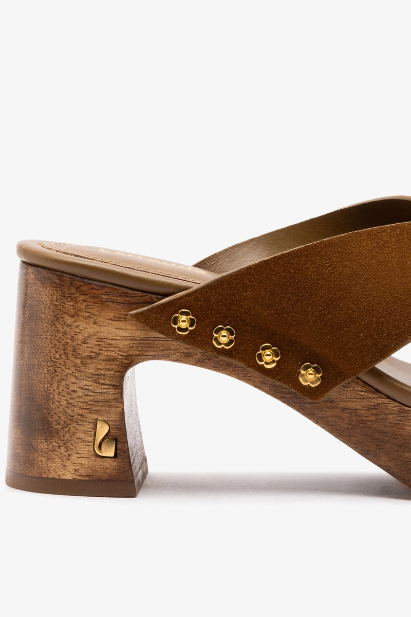 Talitha Dolly Mule In Russet Suede 3