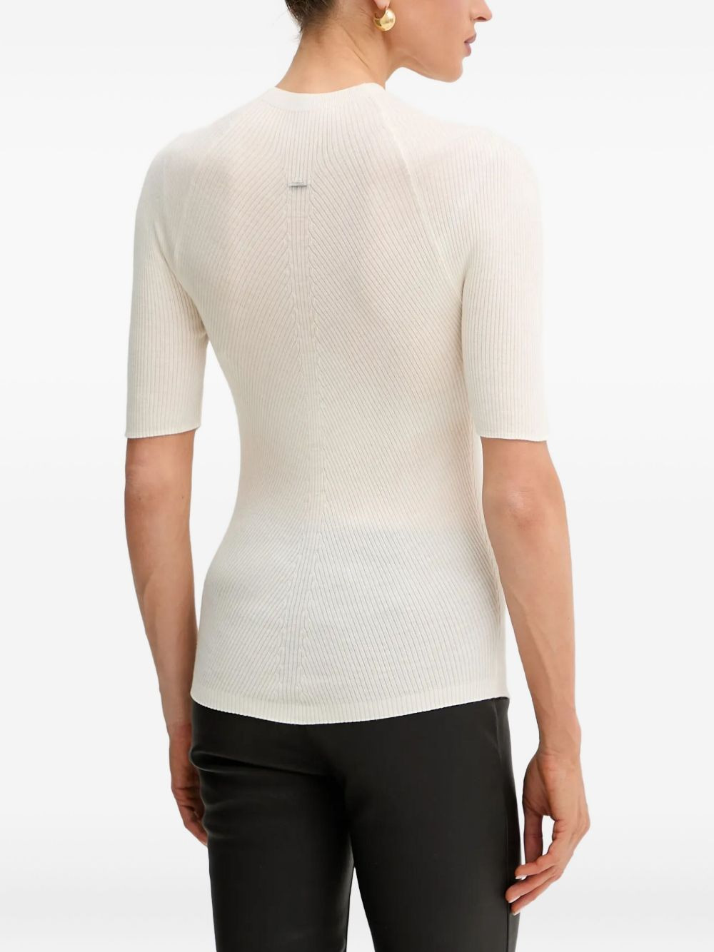 ribbed high-neck T-shirt - 3