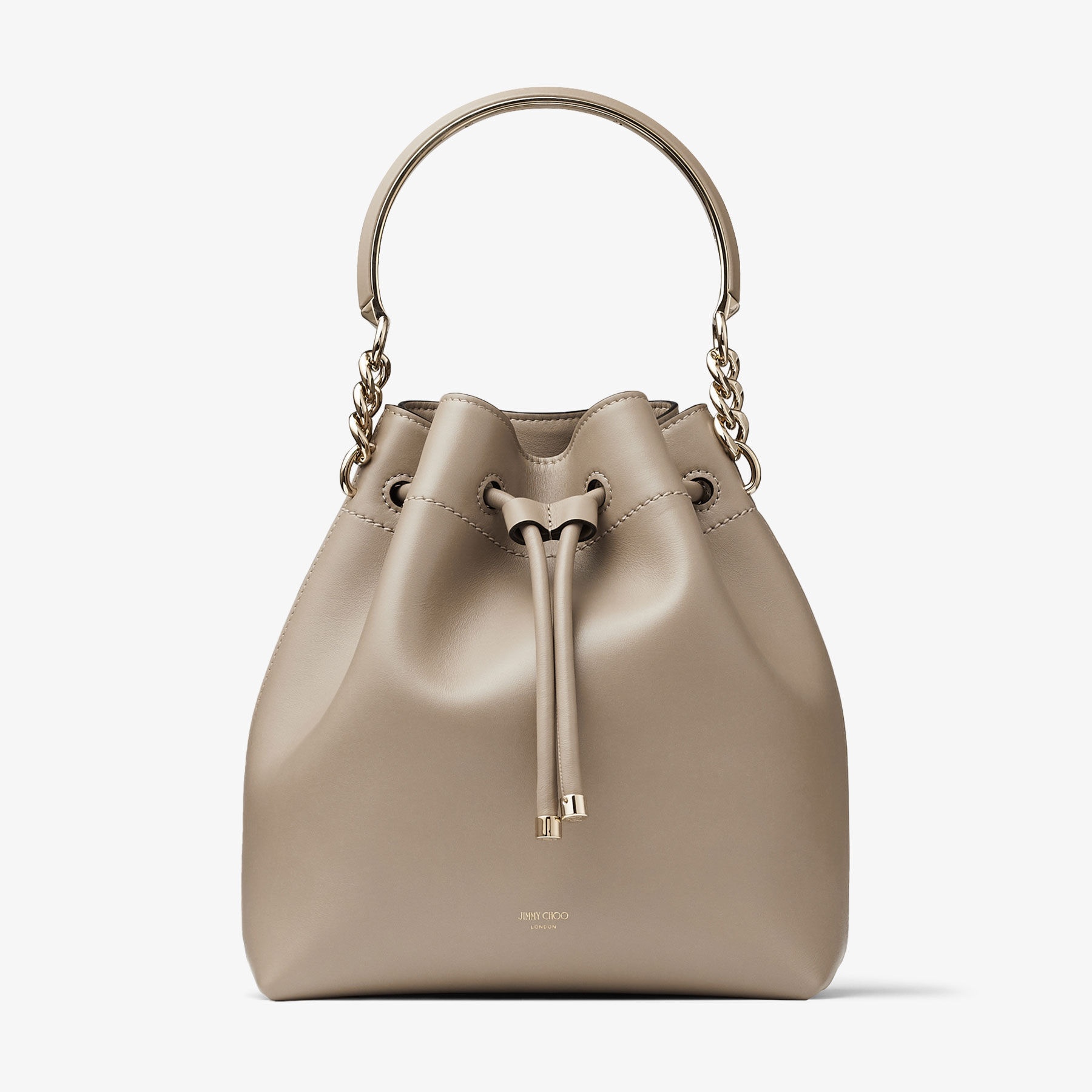 Bon Bon Bucket
Taupe Soft Shiny Smooth Calf Leather Bucket Bag - 1