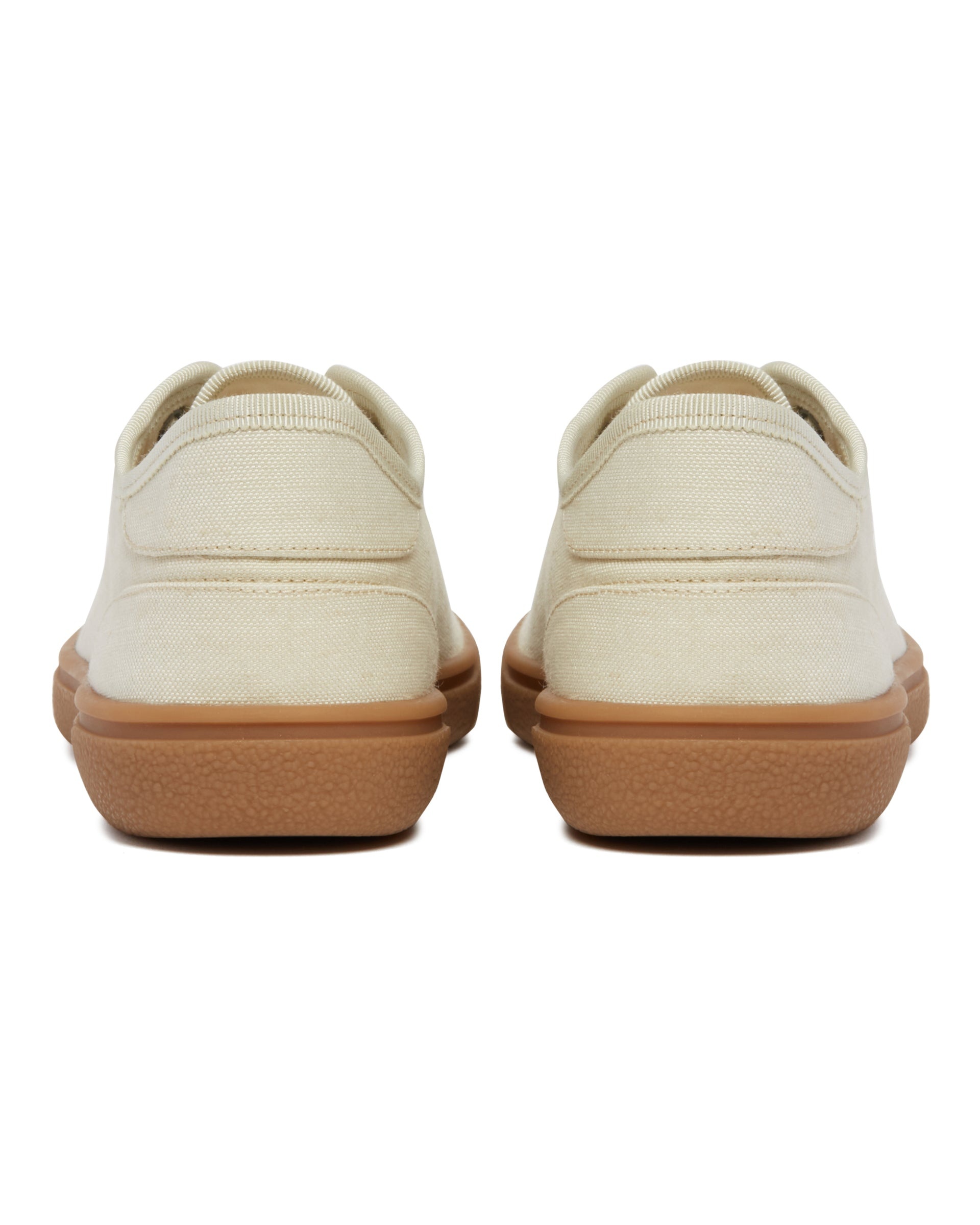 Beige Viscose and Linen Canvas Sneakers - 6
