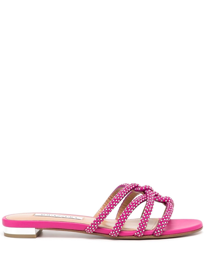 crystal-embellished flat sandals 1