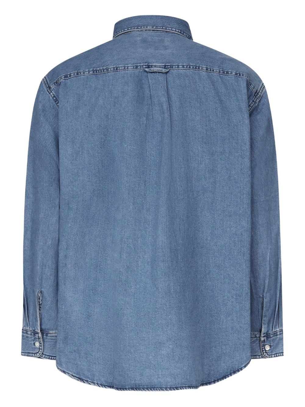 L/S Lucas logo-embroidered denim shirt - 2