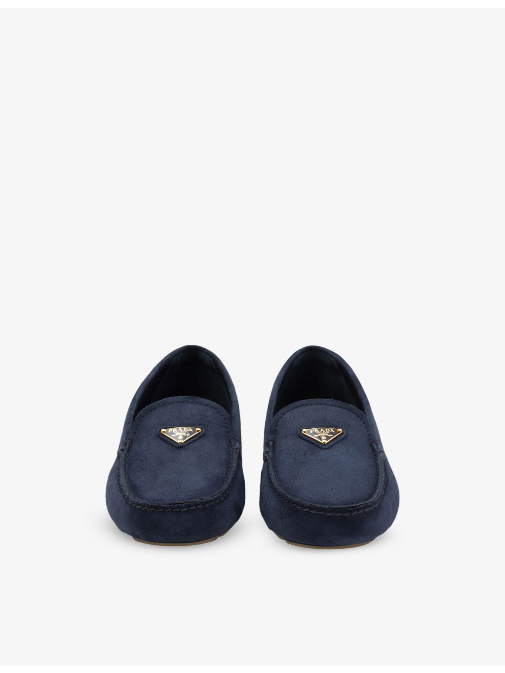 Logo-plaque suede driving loafers - 5