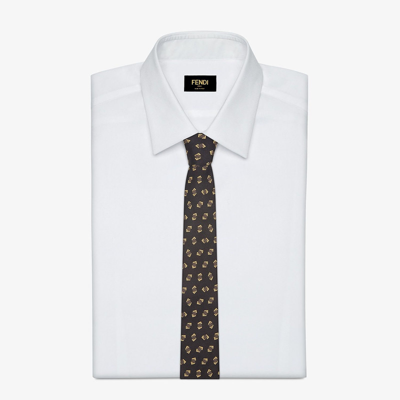 FENDI Black silk tie outlook