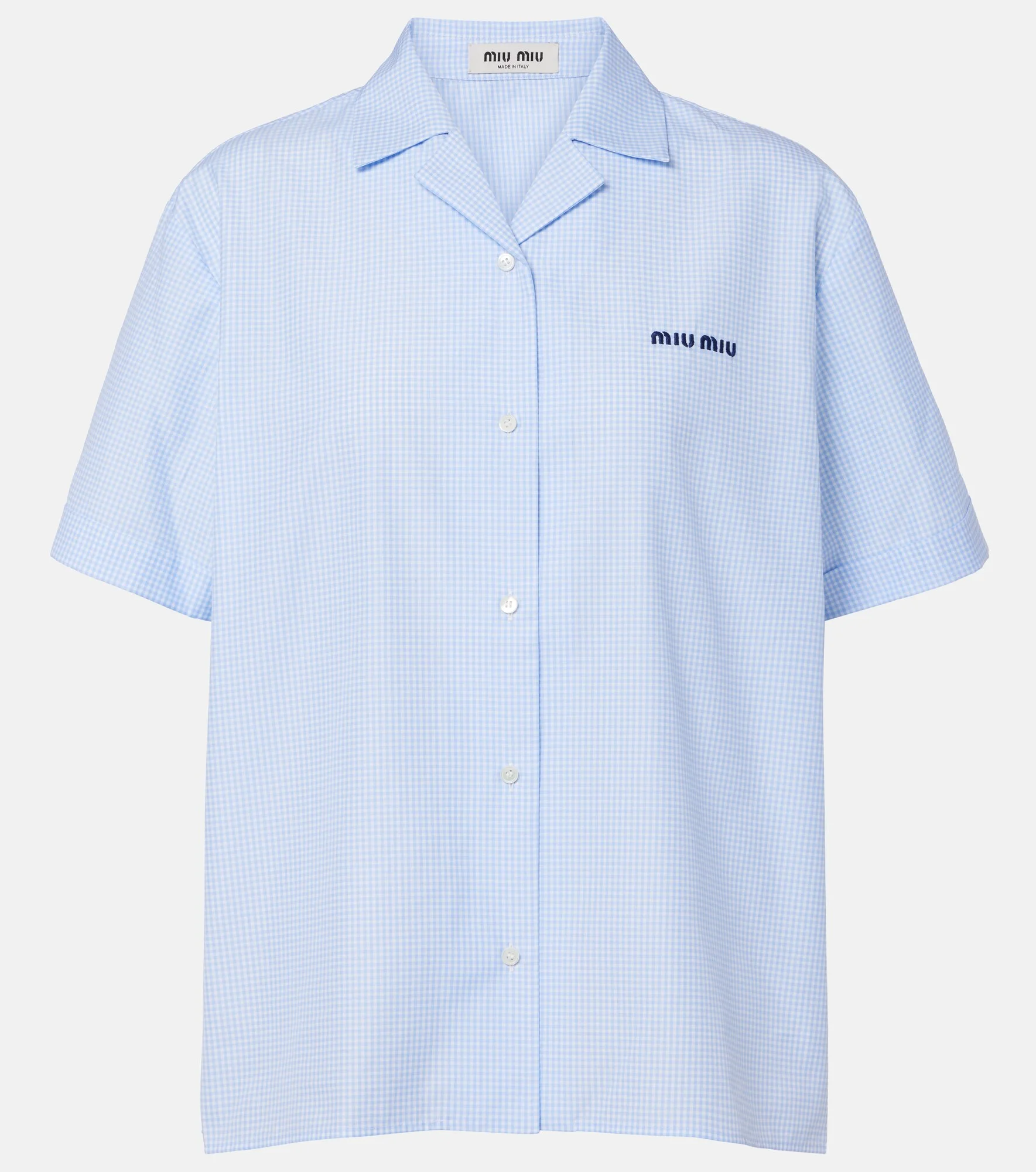 Gingham cotton poplin shirt - 1