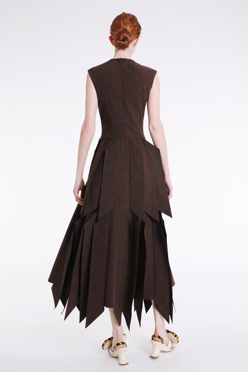 DRESS WITH PANEL BROWN CHECK 2