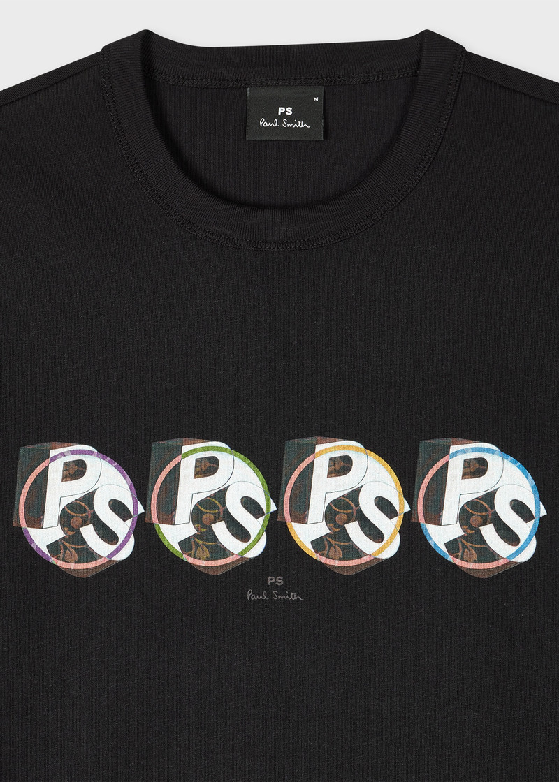 Paul Smith Black 'PS Circle Logo' Print T-Shirt outlook