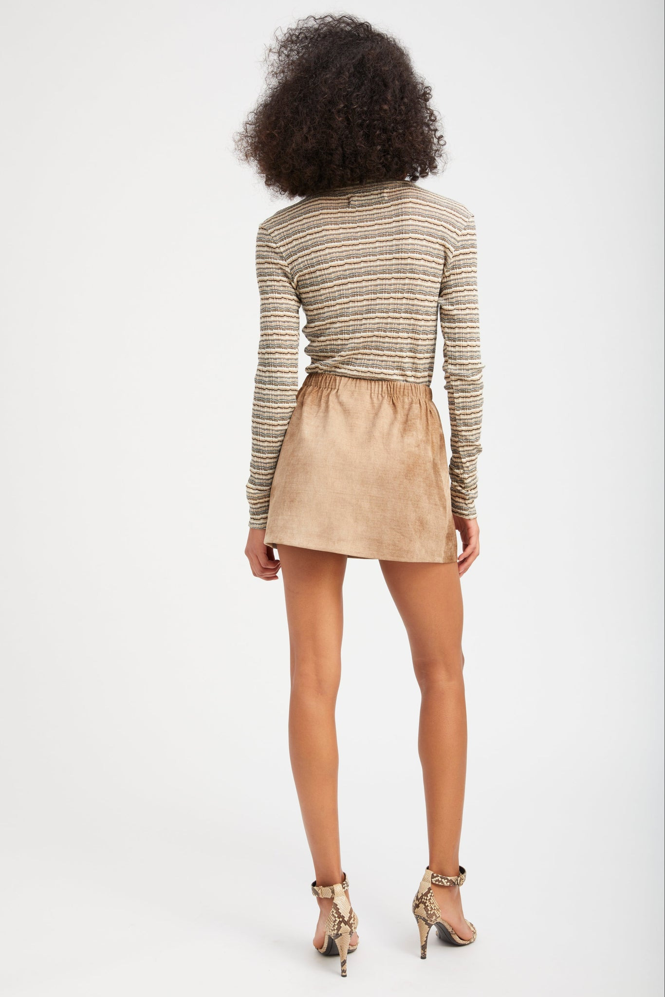 TRUFFLE STRIPED POINTELLE LONG SLEEVE BABY TEE - 5