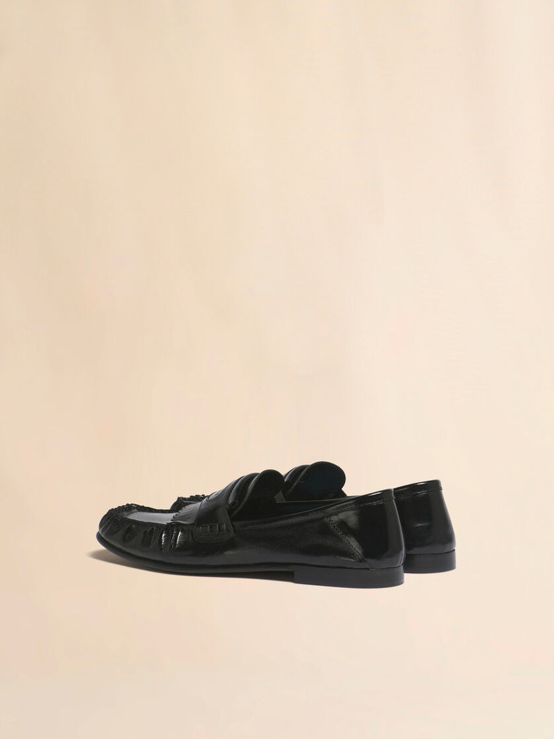 Marni BLACK LEATHER TASSEL LOAFER WITH COLLAPSIBLE HEEL outlook