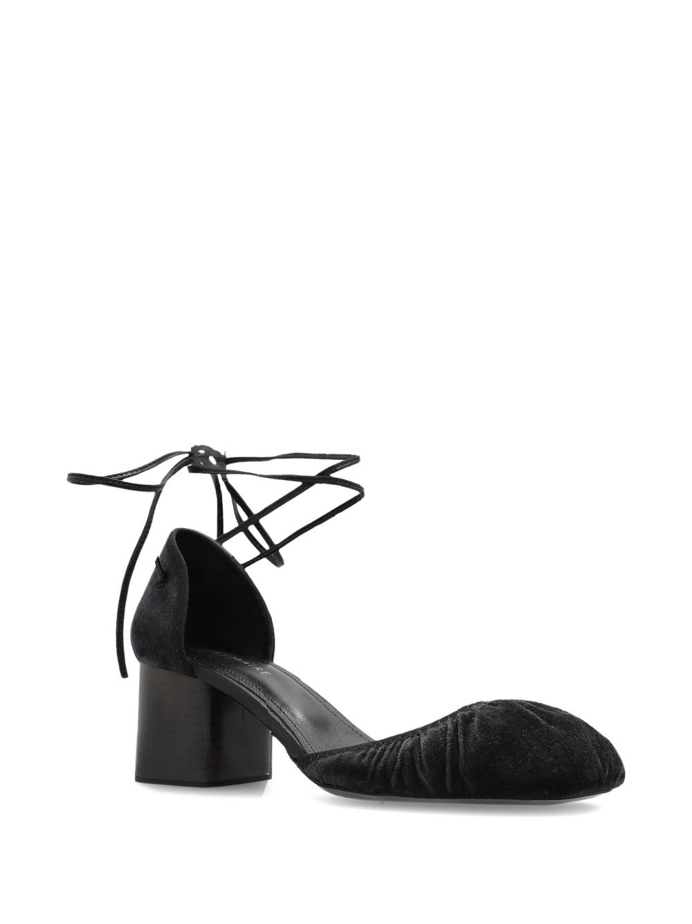 60mm lace-up gathered pumps - 2